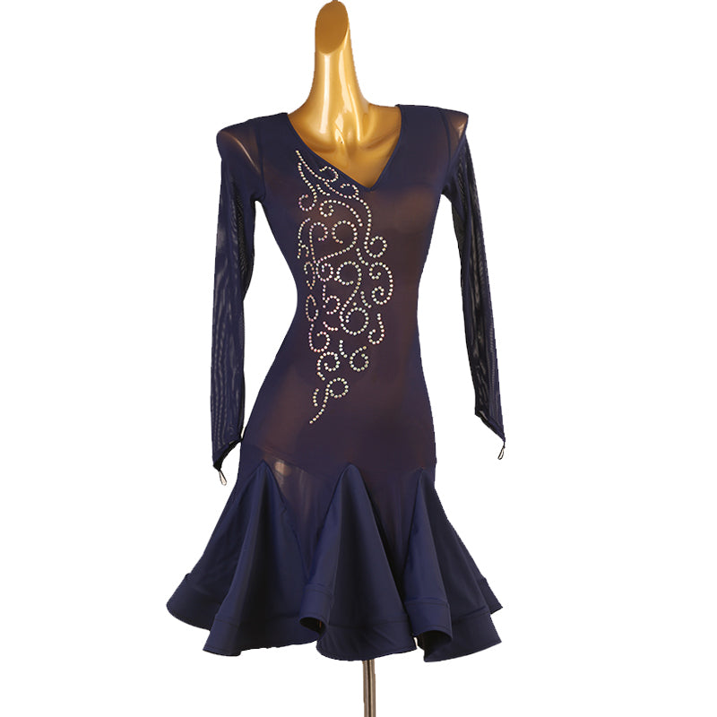 Customisable-Women's Nylons Latin Dance Dress Rumba Dance Practice Dresses Performance Dresses