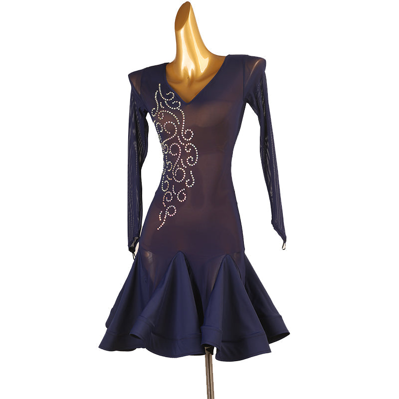 Customisable-Women's Nylons Latin Dance Dress Rumba Dance Practice Dresses Performance Dresses
