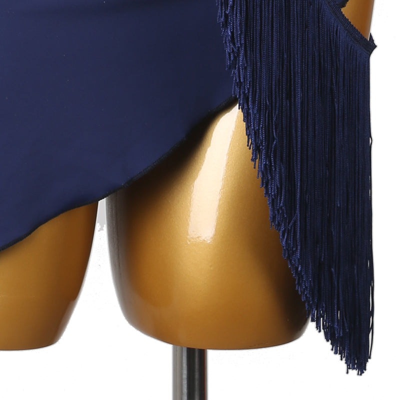 Customisable-Women's Navy Blue Tassel Dance Wear Dance Dress Performance Wear