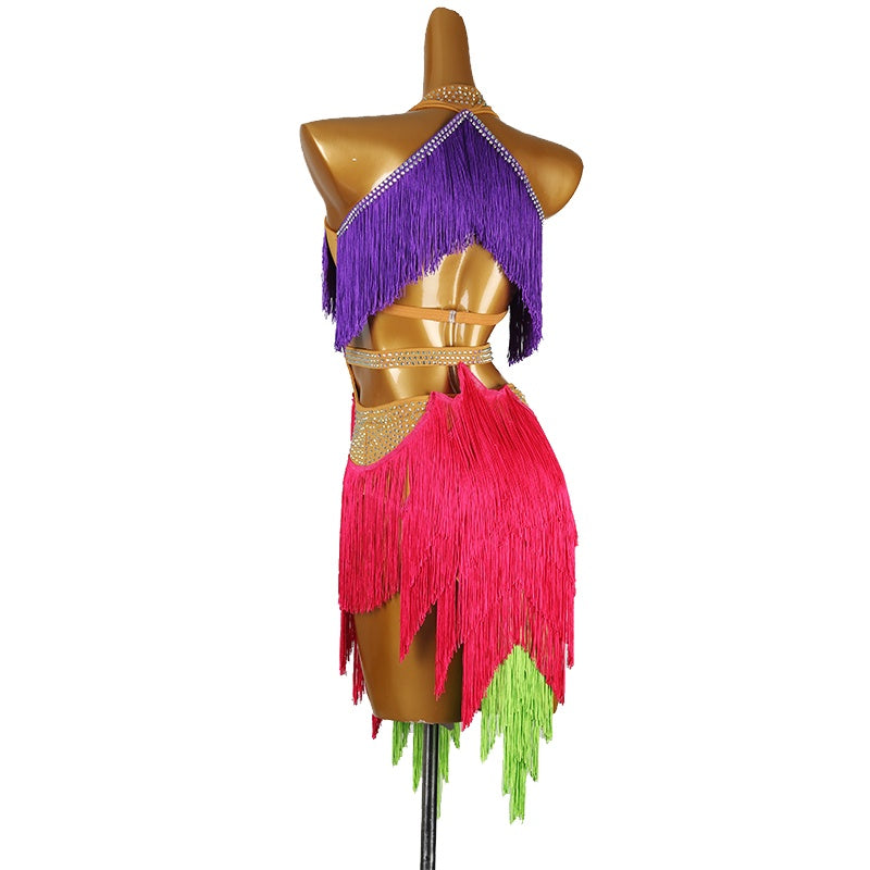 YZY Customisable-Women's Tassel DanceWear Dance Dress Performance Wear