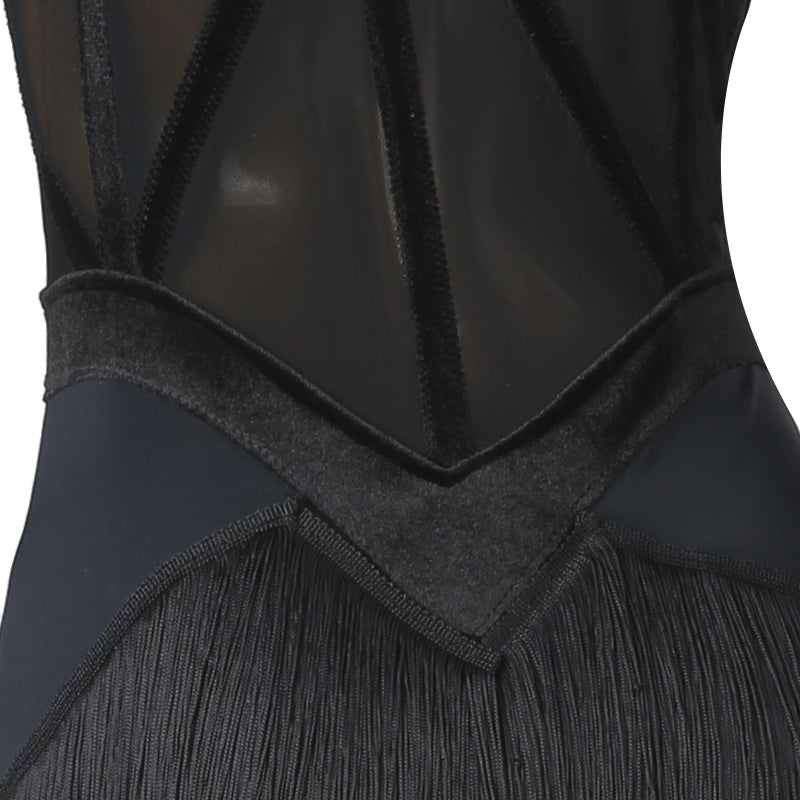 YZY Customisable-Women's Long Sleeve Tassel DanceWear Dance Dress Performance Wear