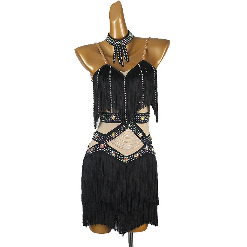 YZY Customisable-Women's Tassel DanceWear Dance Dress Performance Wear
