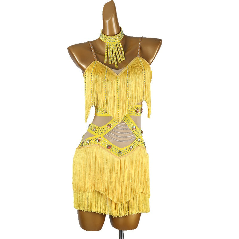 YZY Customisable-Women's Tassel DanceWear Dance Dress Performance Wear