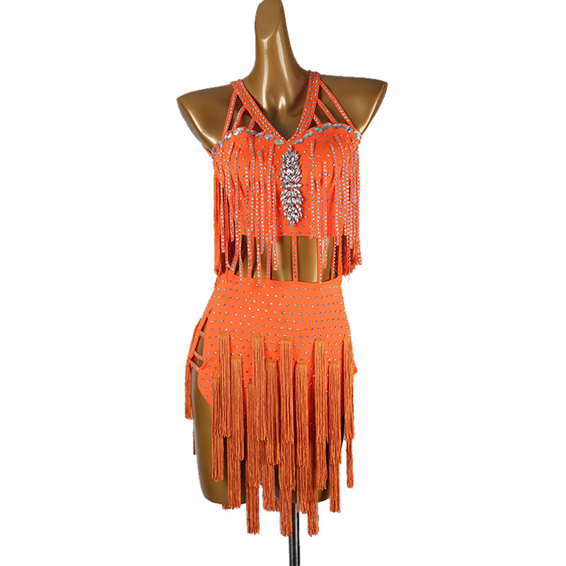 YZY Customisable-Women's Tassel DanceWear Dance Dress Performance Wear