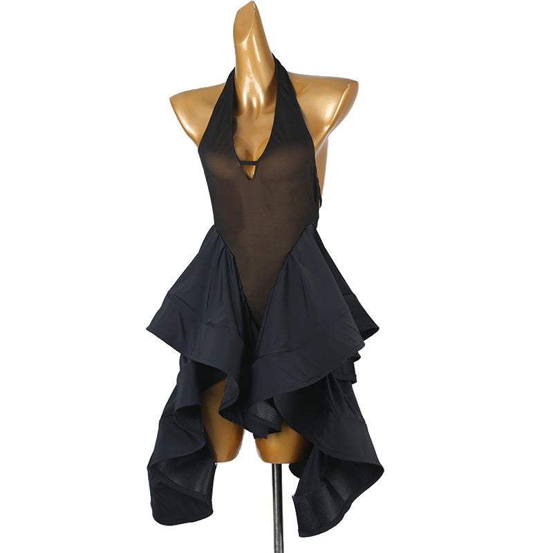 YZY Customisable-Women's Black Sleeveless DanceWear Dance Dress Performance Wear