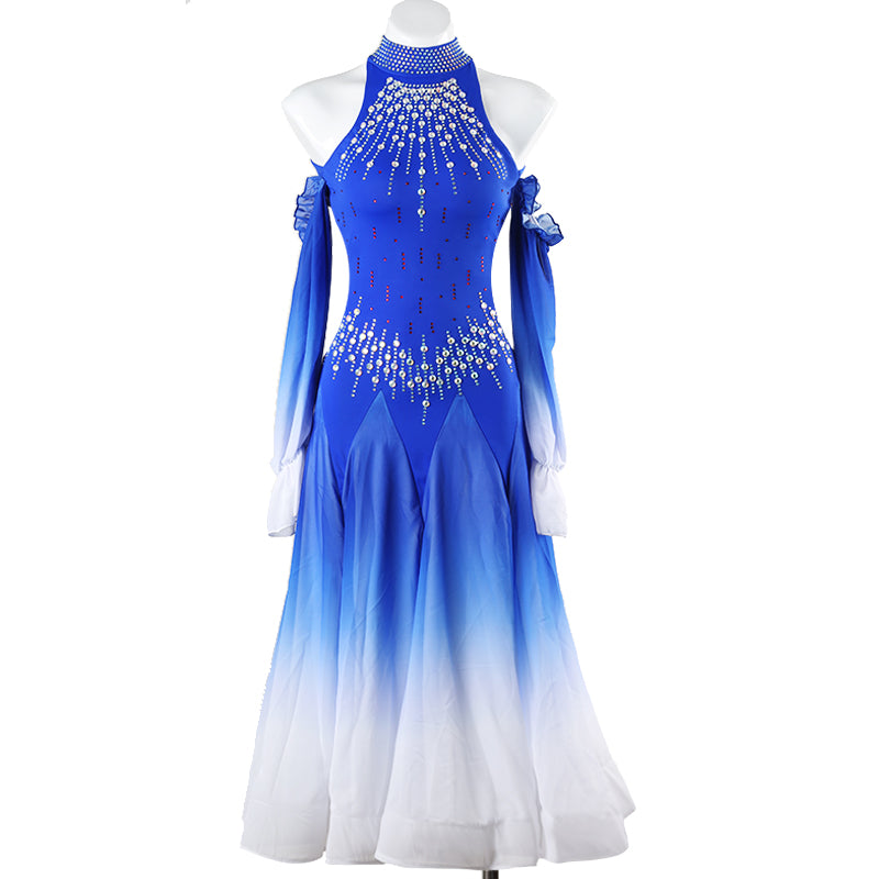 Customisable-Women's Off Shoulder Modern Dance Performance Dress Ballroom Dance Dress