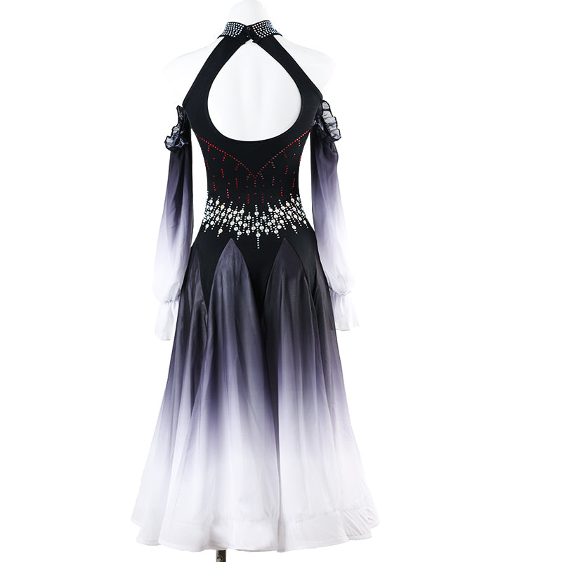 Customisable-Women's Off Shoulder Modern Dance Performance Dress Ballroom Dance Dress
