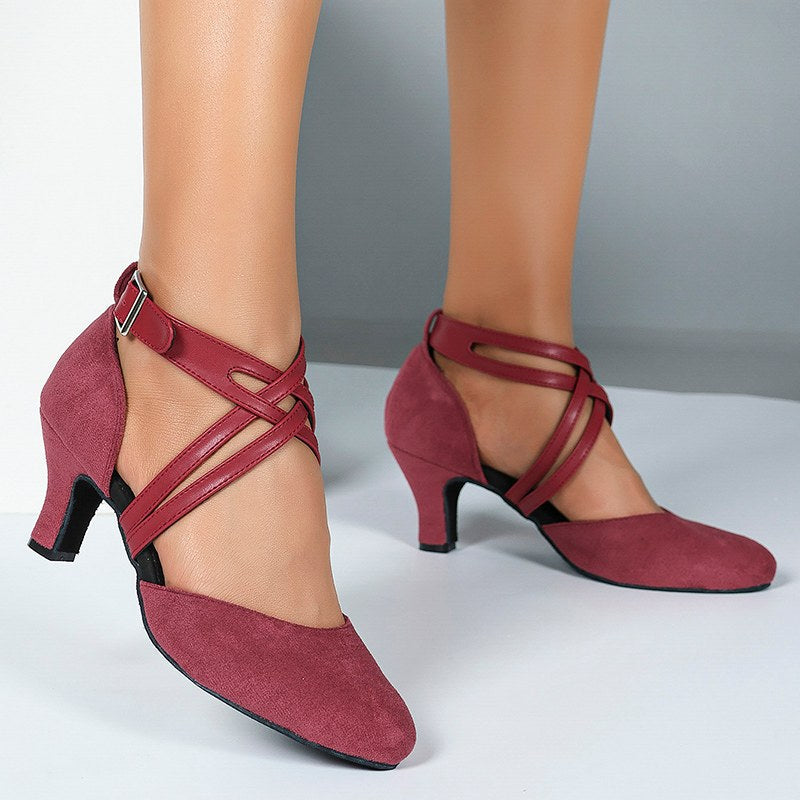 Women's Suede Customized Heel  Ballroom Dance Shoes Modern Dance Shoes