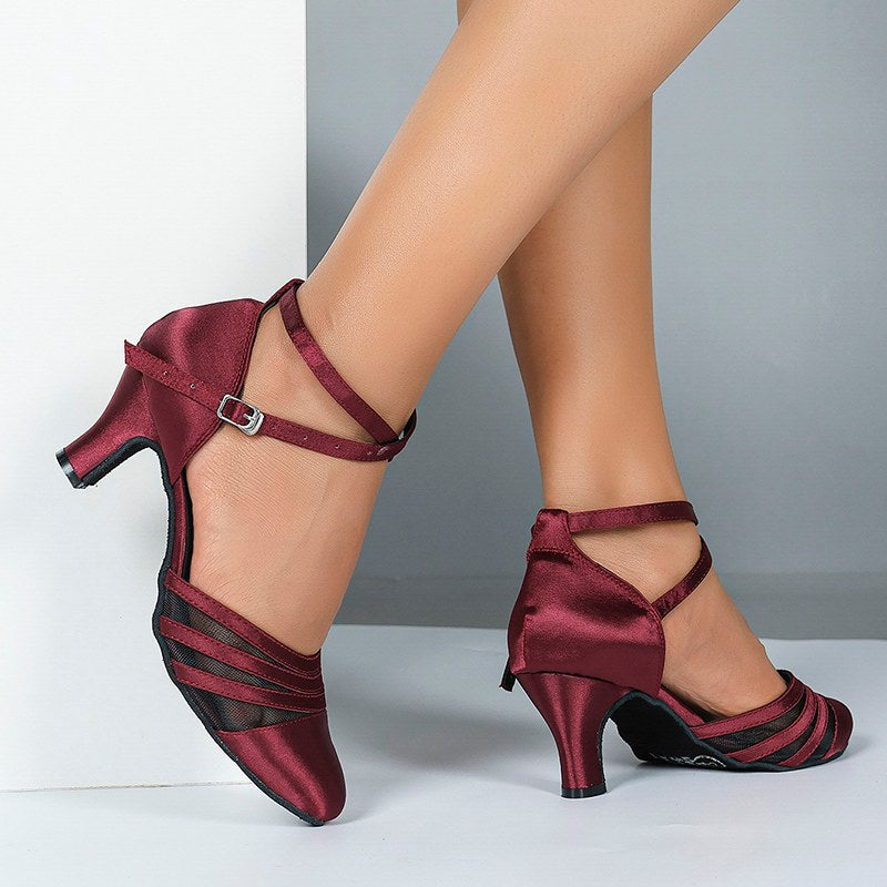 Women's Satin Customized Heel Ballroom Dance Shoes Modern Dance Shoes