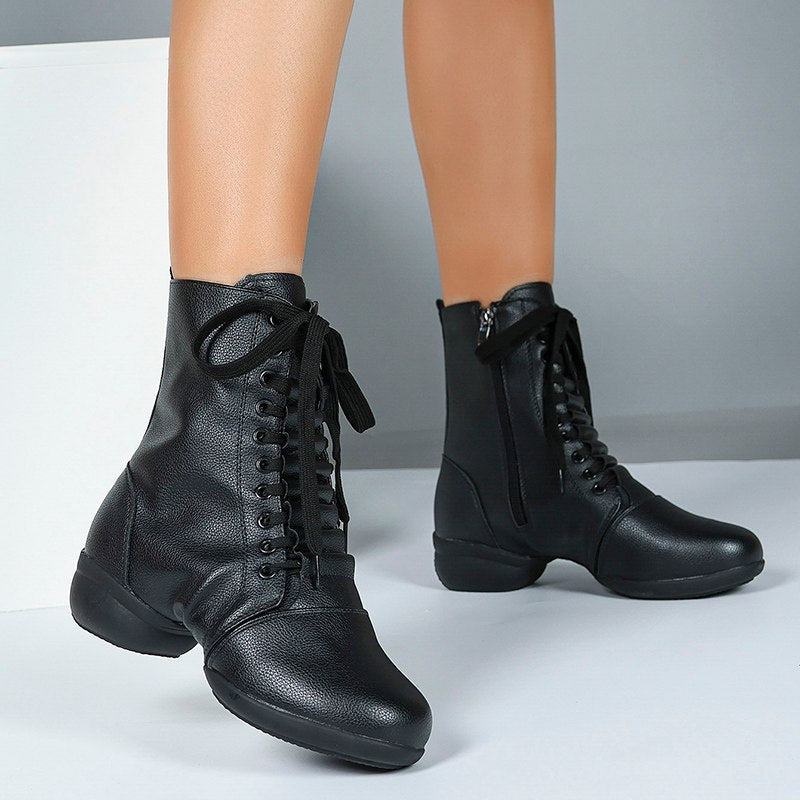 Women's Leatherette 4cm Heel With Lace-up Dance Shoes Jazz Shoes