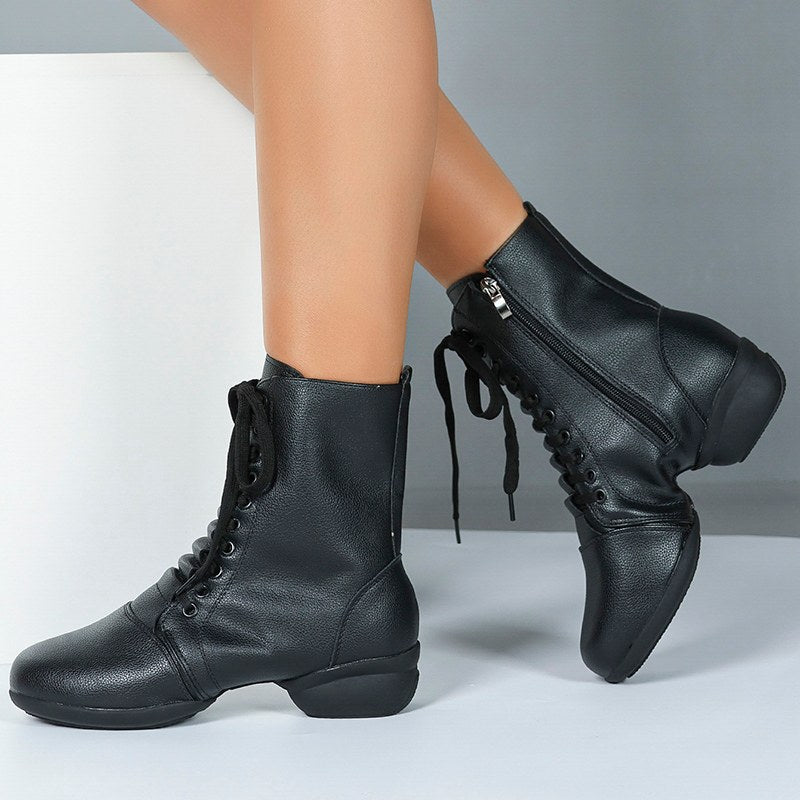 Women's Leatherette 4cm Heel With Lace-up Dance Shoes Jazz Shoes