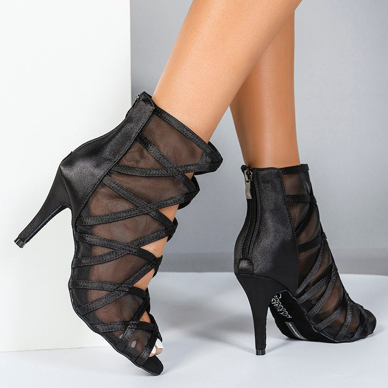 DS Women's Lace Customized Heel Heels Dance Boots Jazz Salsa Dancing Shoes