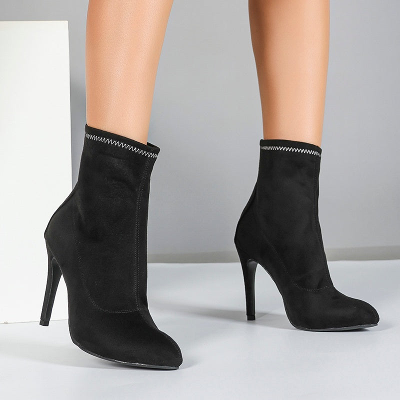 Women's Rubber Sole 11cm Slim High Heel Salsa Jazz Dance Shoes Heels Dance Boots
