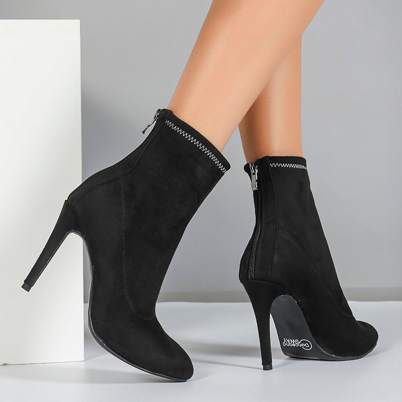 Women's Rubber Sole 11cm Slim High Heel Salsa Jazz Dance Shoes Heels Dance Boots