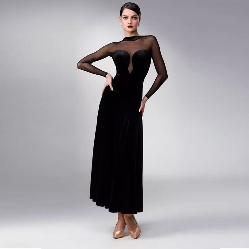 TID Customisable Women's Long Sleeve Dance Dresses Performance Competition Dancewear