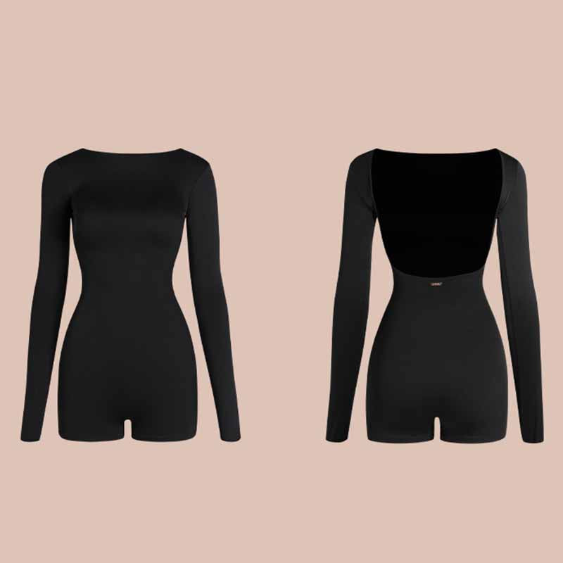 Z Girls Black Long Sleeve Backless Latin Dance Bodysuit Dance Wear