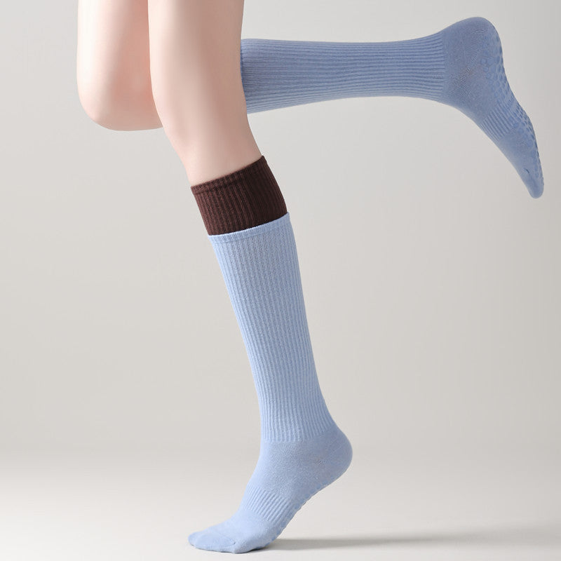 Yoga Pilates Knit Cotton Grip Long Socks