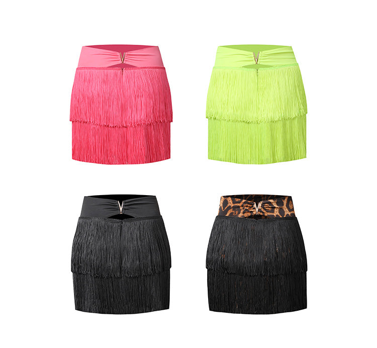 Z Girls Milk Silk Tassel Latin Dance Skirt Dance Wear