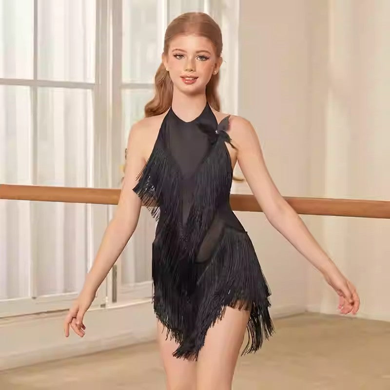 Z Girls Tassel Sleeveless Latin Dance Dress Dance Wear