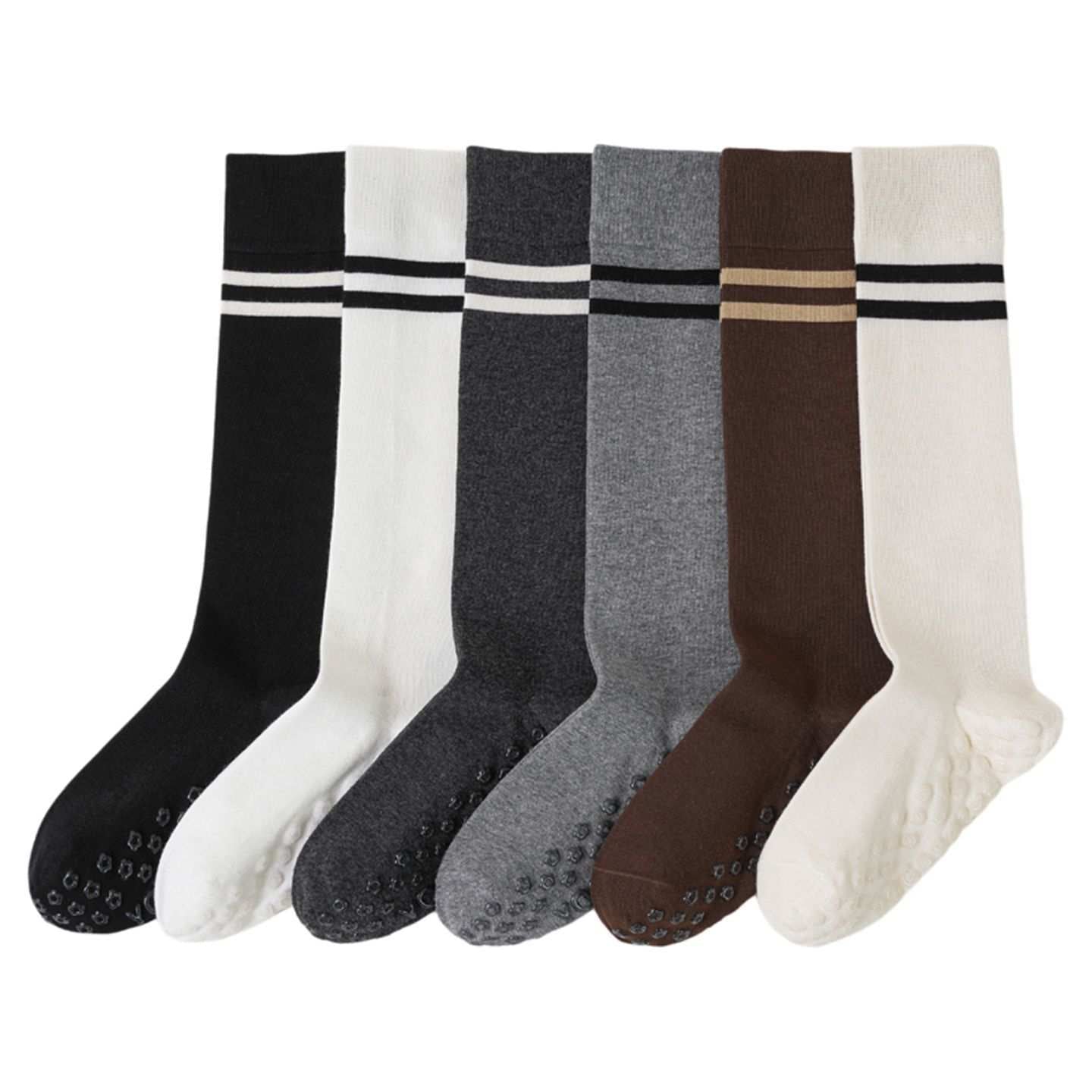 Yoga Pilates Knit Cotton Grip Long Socks