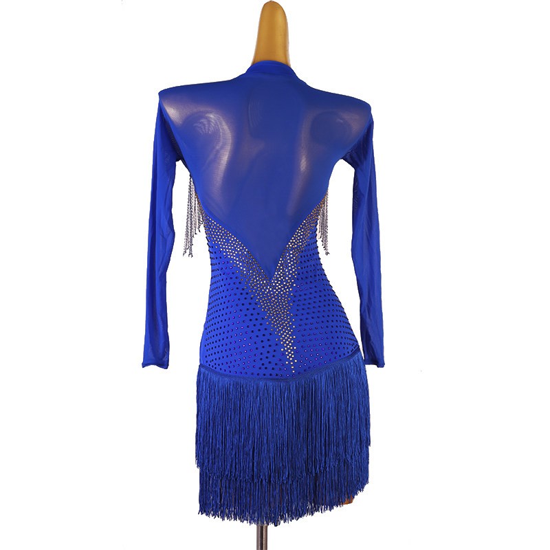 YZY Customisable-Women's Long Sleeve Tassel DanceWear Dance Dress Performance Wear