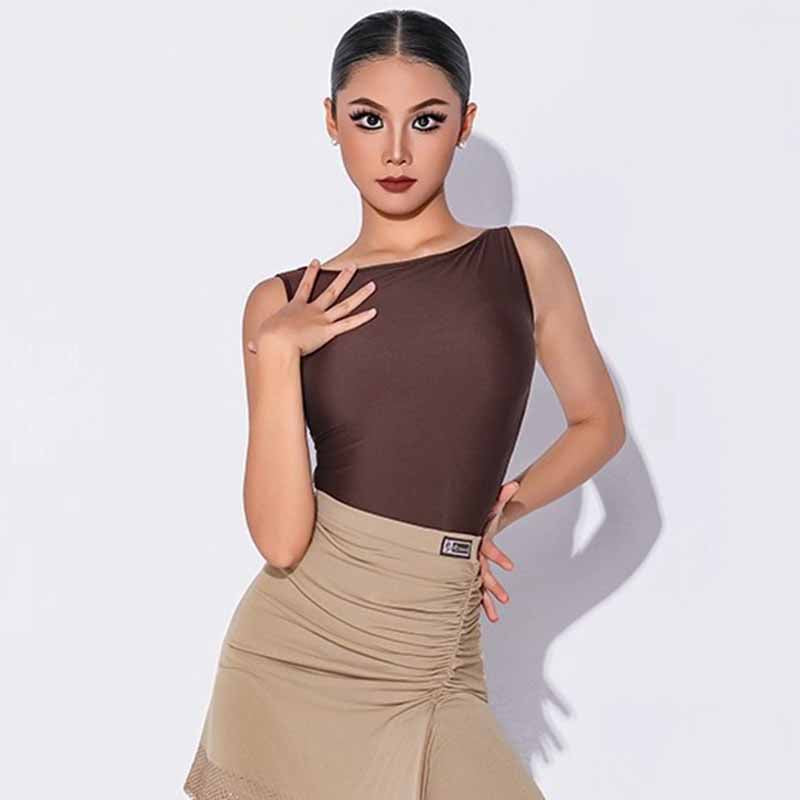 HC Women's Sleeveless Latin Dance Tops Dance Wear Training Performance Bodysuit