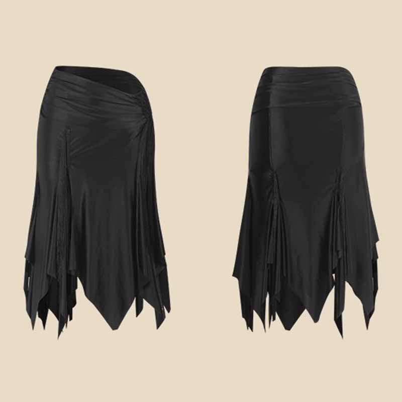 Z Girls Black Milk Silk Dance Skirt DanceWear Training Performance Skirts