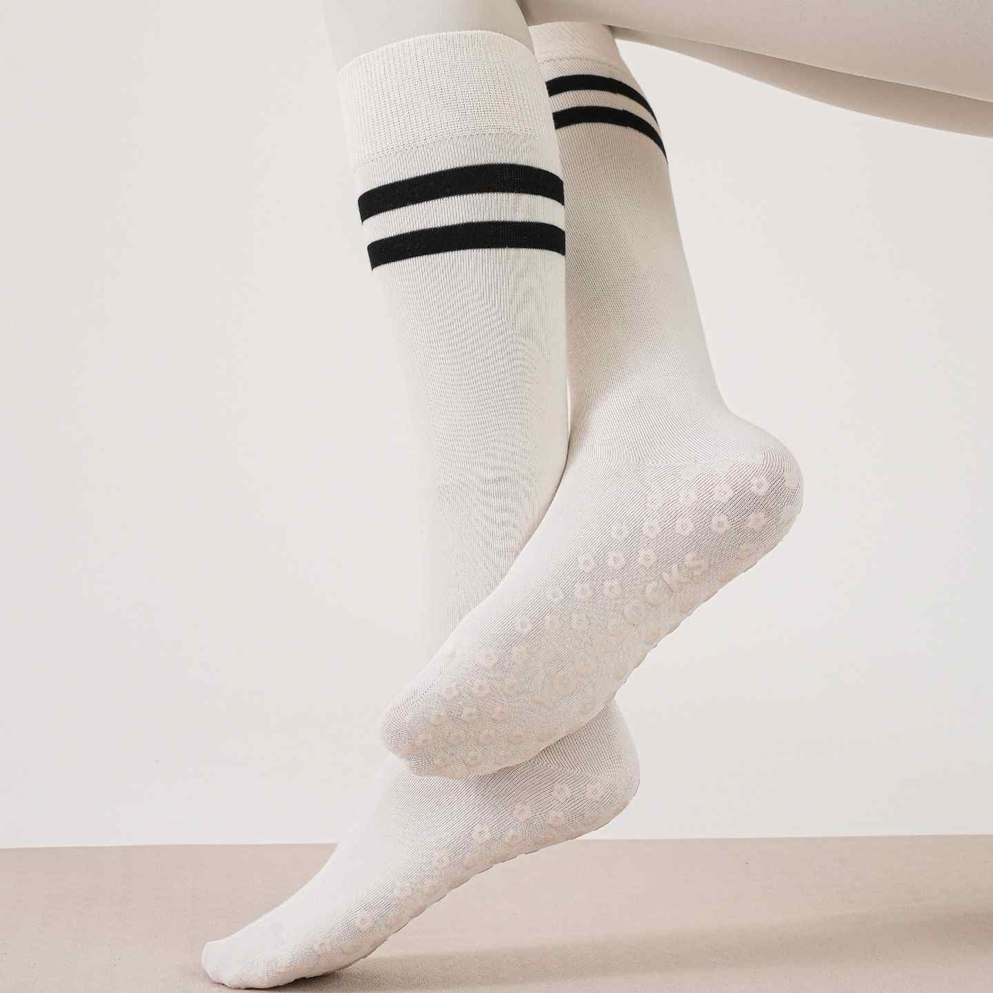 Yoga Pilates Knit Cotton Grip Long Socks