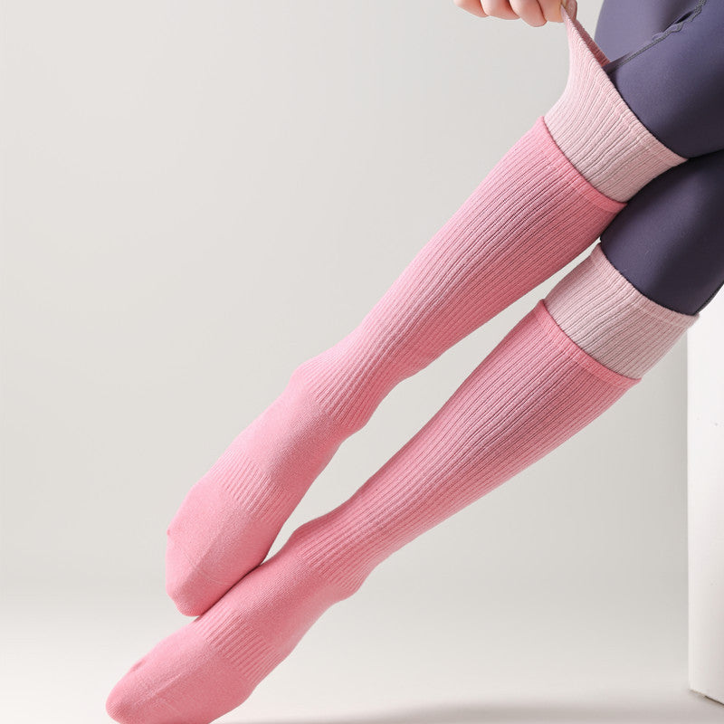 Yoga Pilates Knit Cotton Grip Long Socks