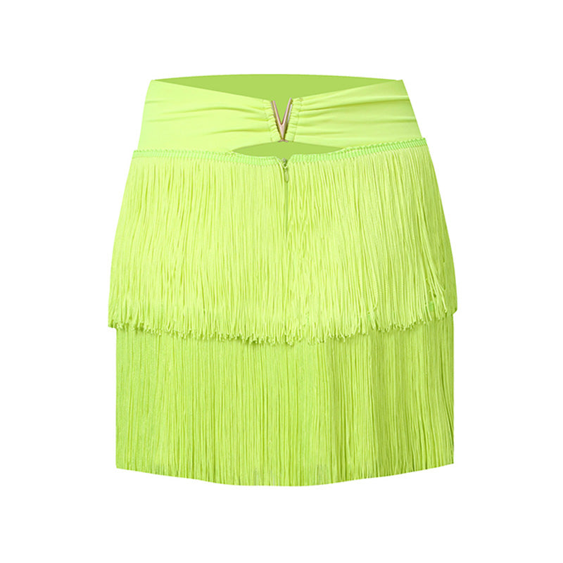 Z Girls Milk Silk Tassel Latin Dance Skirt Dance Wear