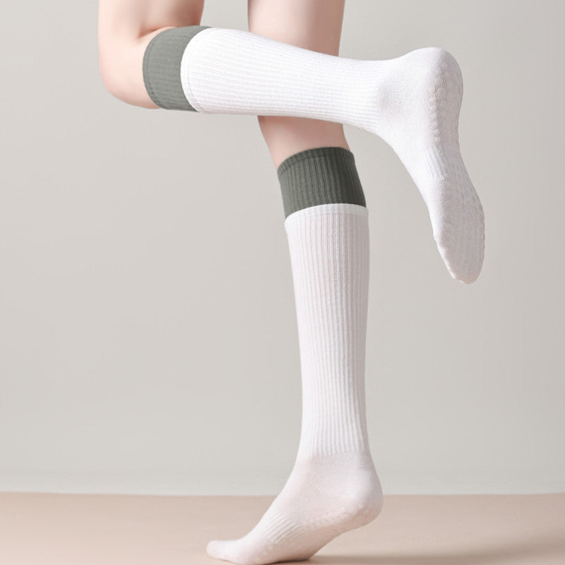 Yoga Pilates Knit Cotton Grip Long Socks