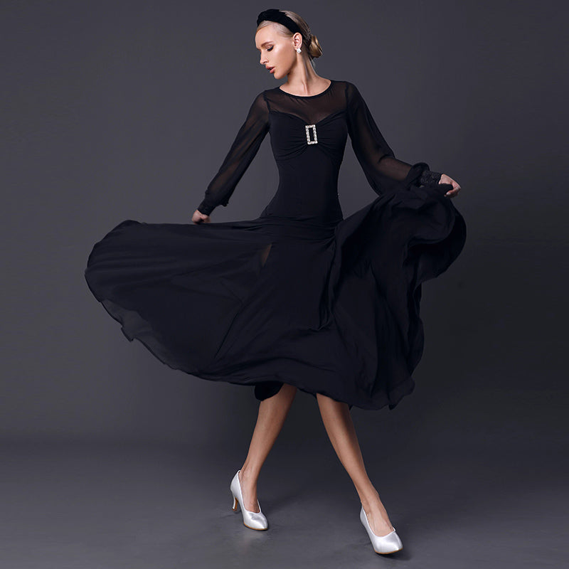 TID Customisable Women's Long Sleeve Dance Dresses Performance Competition Dancewear