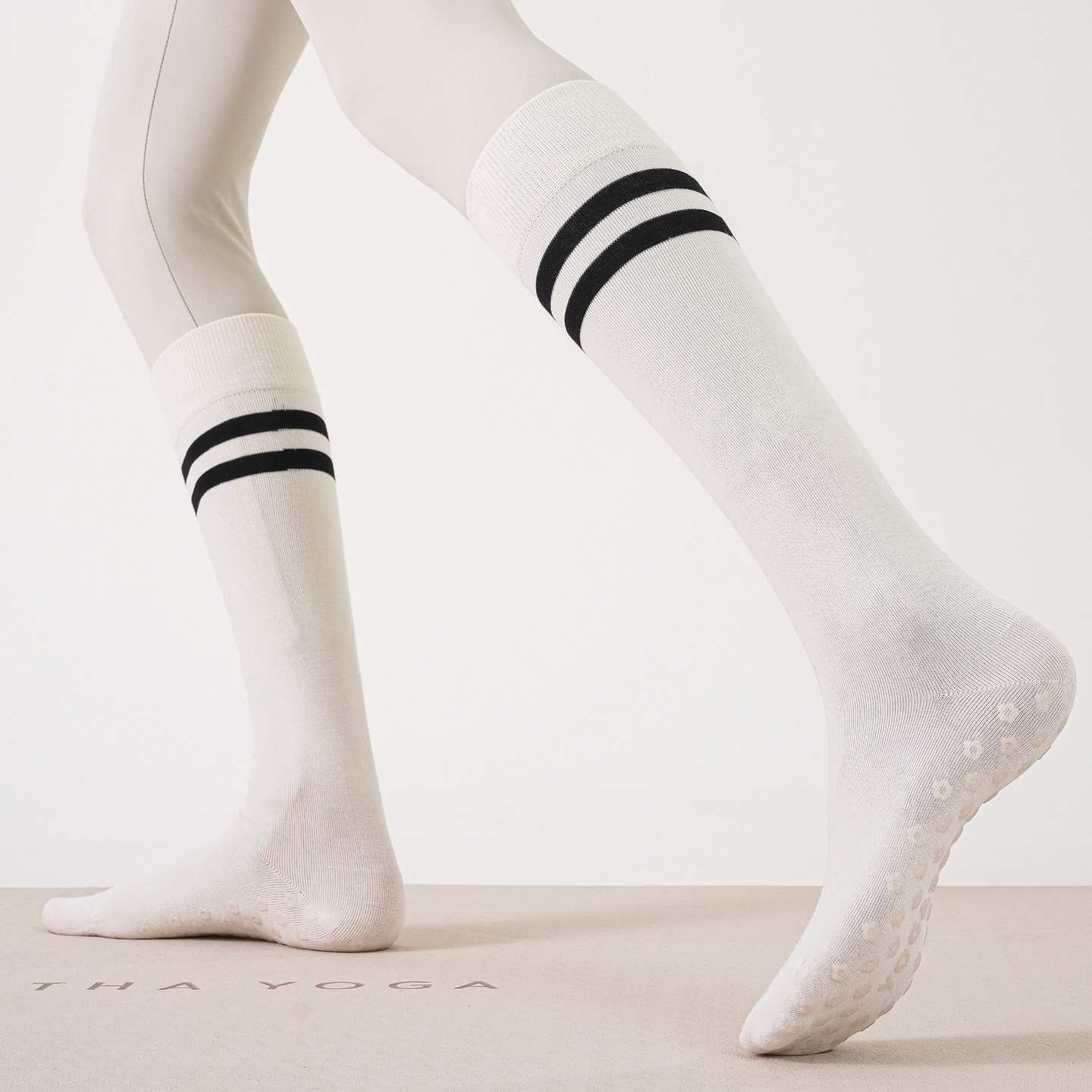 Yoga Pilates Knit Cotton Grip Long Socks