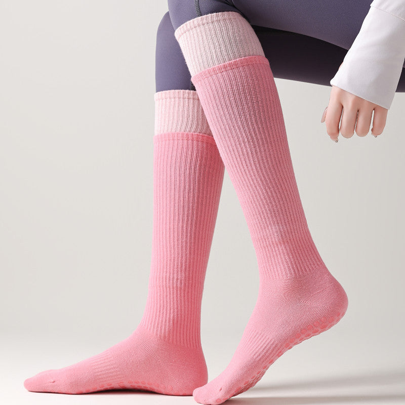 Yoga Pilates Knit Cotton Grip Long Socks