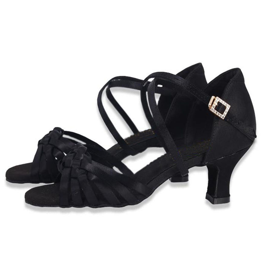 DS Women's Satin Customized Heel Ballroom Dance Shoes Latin Shoes