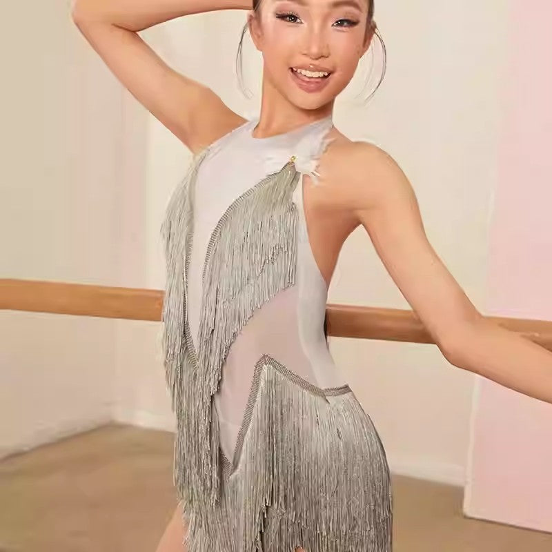Z Girls Tassel Sleeveless Latin Dance Dress Dance Wear