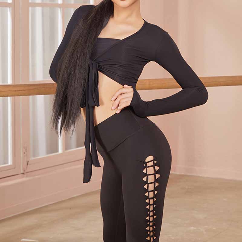 Z Girls High Waist Black Pants Latin Dance Wear Training Performance Pants