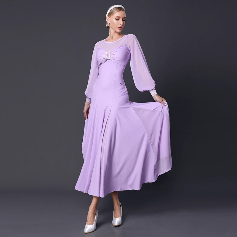 TID Customisable Women's Long Sleeve Dance Dresses Performance Competition Dancewear