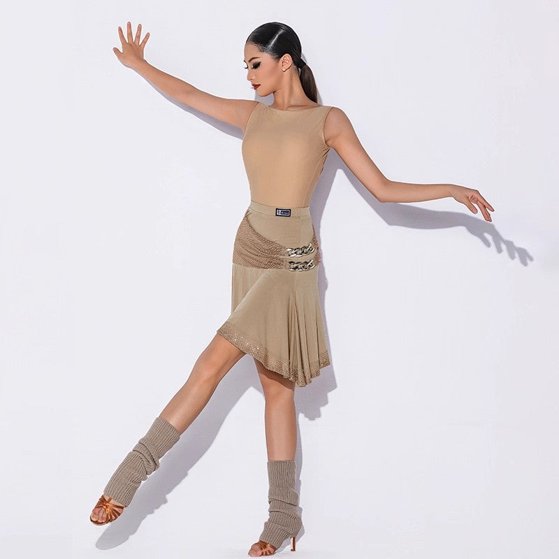 HC Women's Sleeveless Latin Dance Tops Dance Wear Training Performance Bodysuit