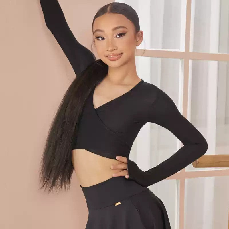 Z Girls Long Sleeve Latin Dance Practice Tops Dancewear
