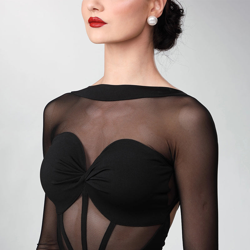 TID Customisable Women's Long Sleeve Dance Dresses Performance Competition Dancewear
