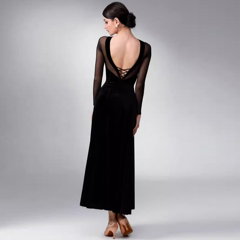 TID Customisable Women's Long Sleeve Dance Dresses Performance Competition Dancewear