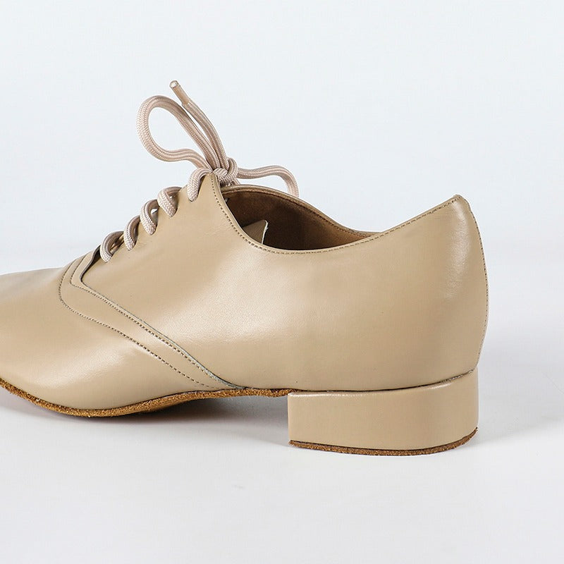 Men's 2cm Apricot Leatherette Heels Ballroom Dance Shoes