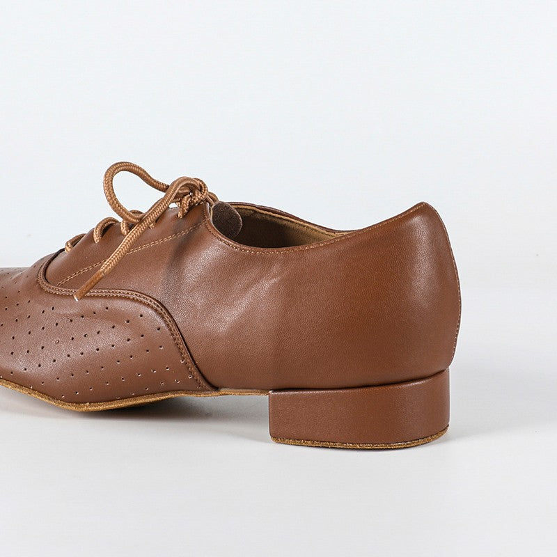 Men's 2cm Brown Leatherette Heels Ballroom Dance Shoes