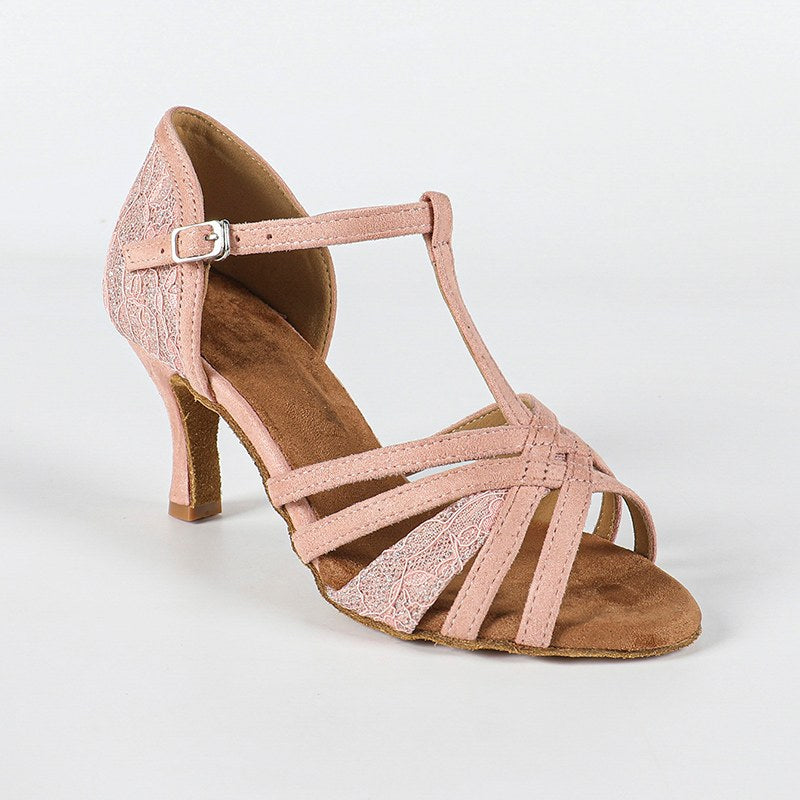 DS Women's Pink Customized Heel Latin Dance Shoes