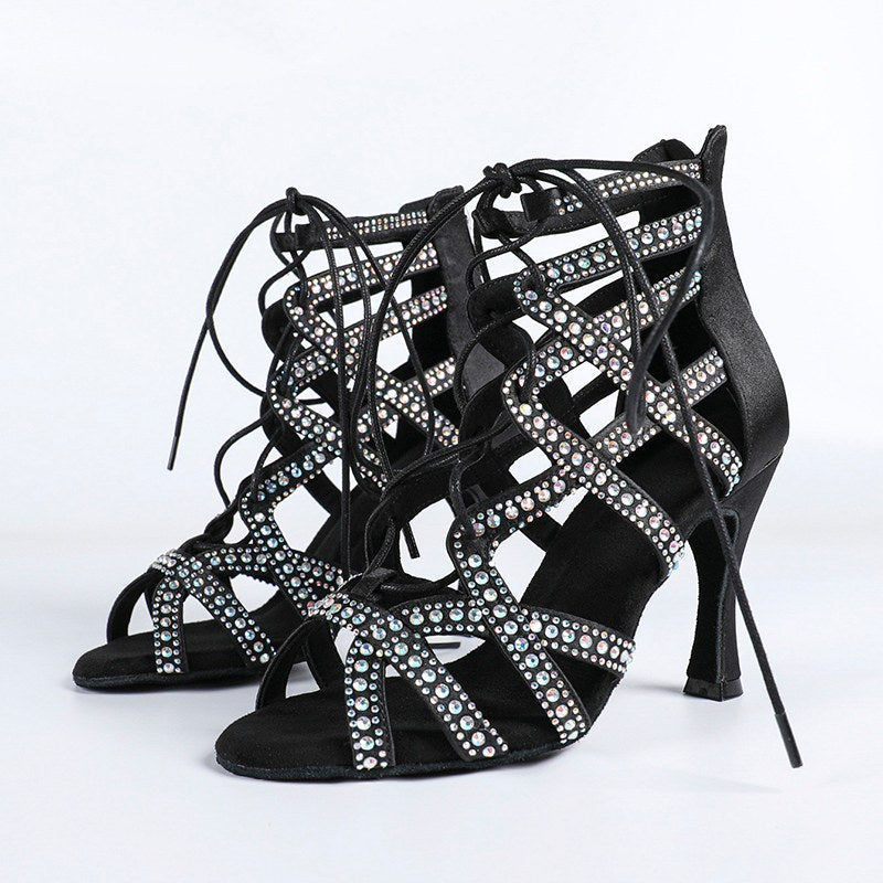 Women's Rhinestone Customized Heel Heels Dance Boots Jazz Salsa Dancing Shoes
