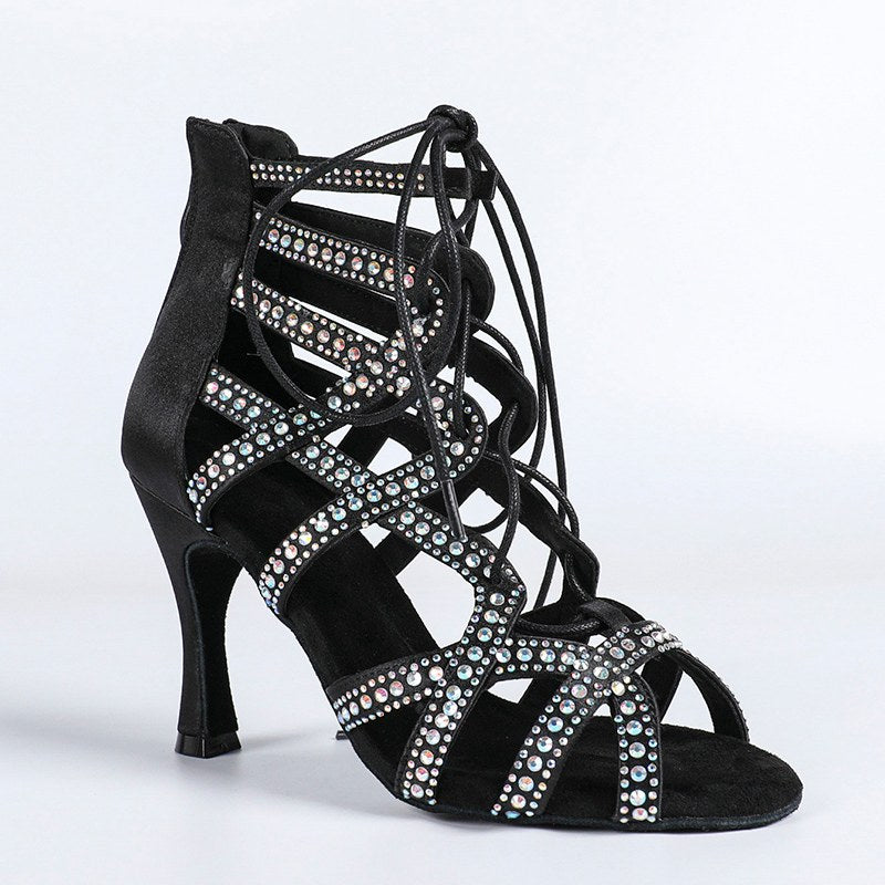 Women's Rhinestone Customized Heel Heels Dance Boots Jazz Salsa Dancing Shoes