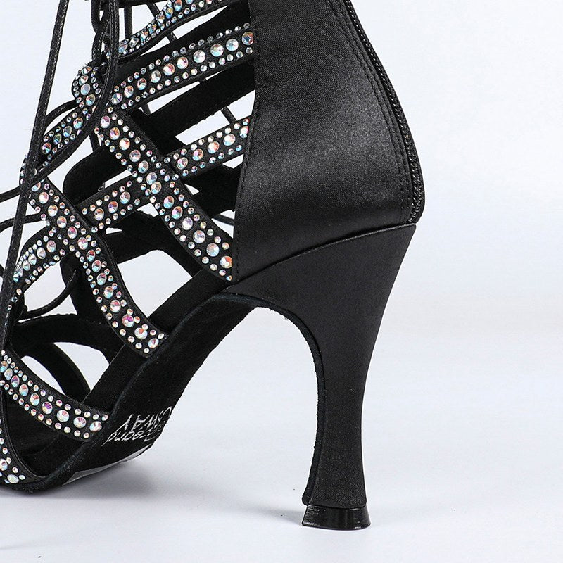 Women's Rhinestone Customized Heel Heels Dance Boots Jazz Salsa Dancing Shoes