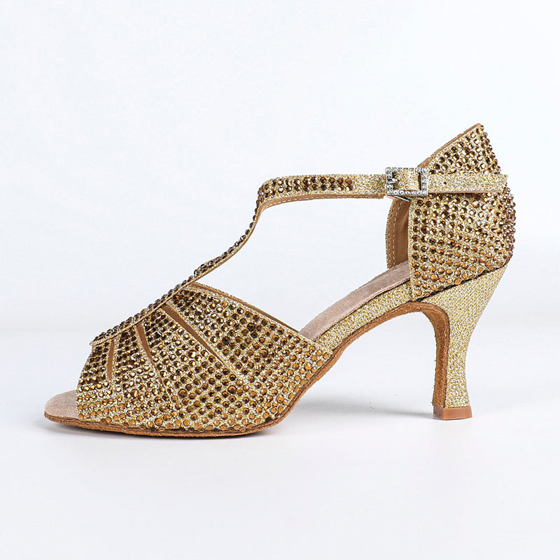 Women's Sparkling Glitter Customized Heel Latin Shoes Salsa Shoes Ballroom Dance Shoes