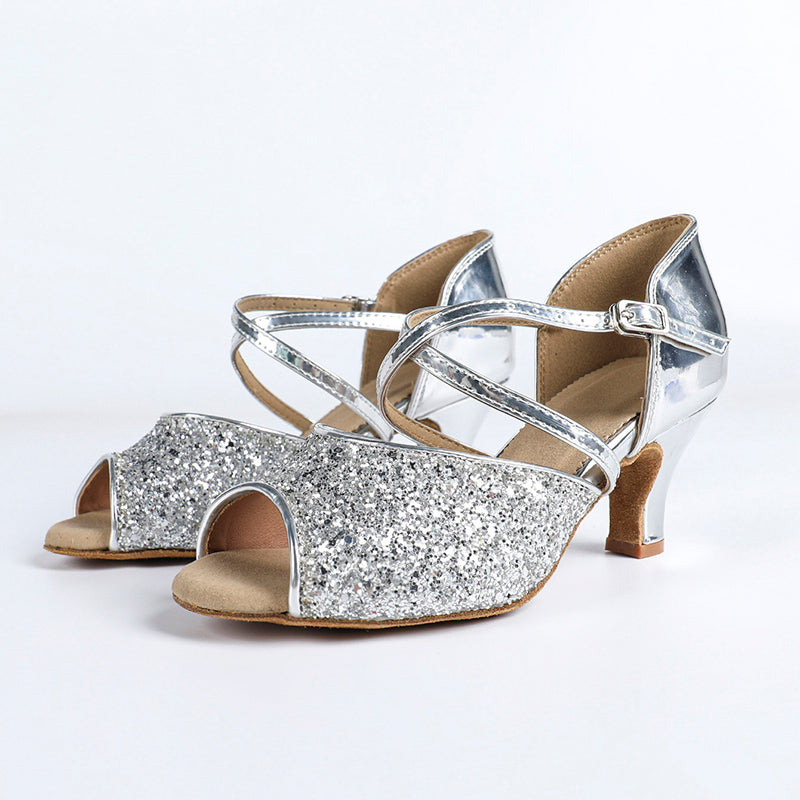 Women's Leatherette Sparkling Glitter Customized Heel  Latin Dance Shoes Ballroom Dance Shoes